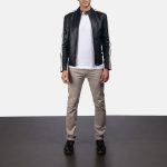 Men's Hank Black Leather Biker Jacket