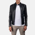 Men's Hank Black Leather Biker Jacket
