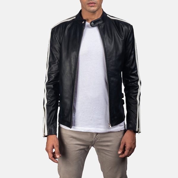 Men's Hank Black Leather Biker Jacket
