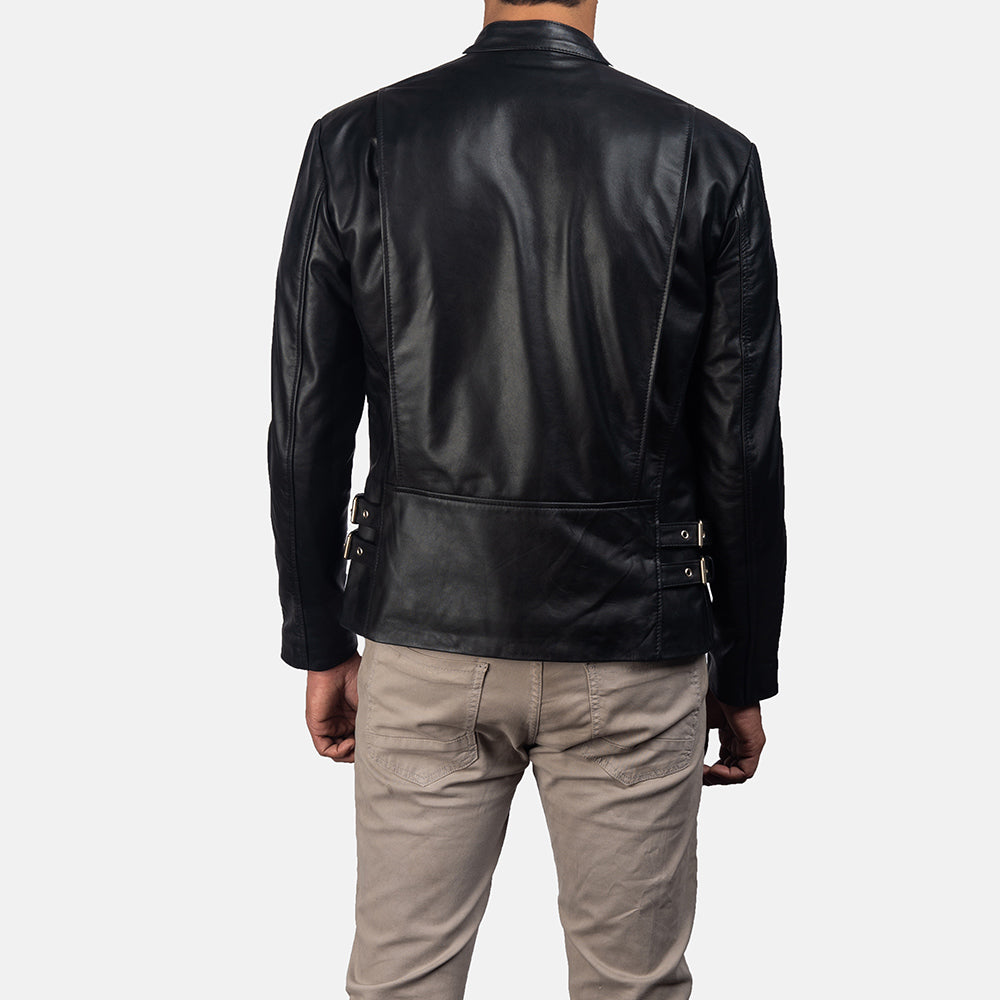 Men's Hank Black Leather Biker Jacket