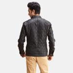 Men's Henry Quilted Black Leather Jacket