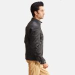 Men's Henry Quilted Black Leather Jacket