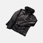 Men's Highschool Black Hooded Leather Jacket