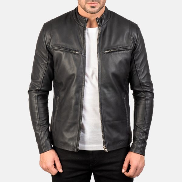 Men's Ionic Black Biker Leather Jacket
