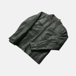 Men's Ionic Green Leather Biker Jacket