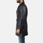 Men's Jordan Black Leather Coat