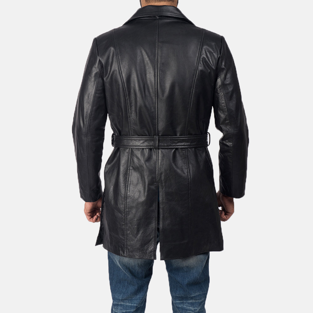 Men's Jordan Black Leather Coat