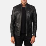 Men's Mack Black Leather Biker Jacket
