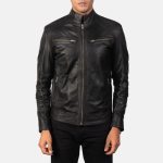 Men's Mack Black Leather Biker Jacket