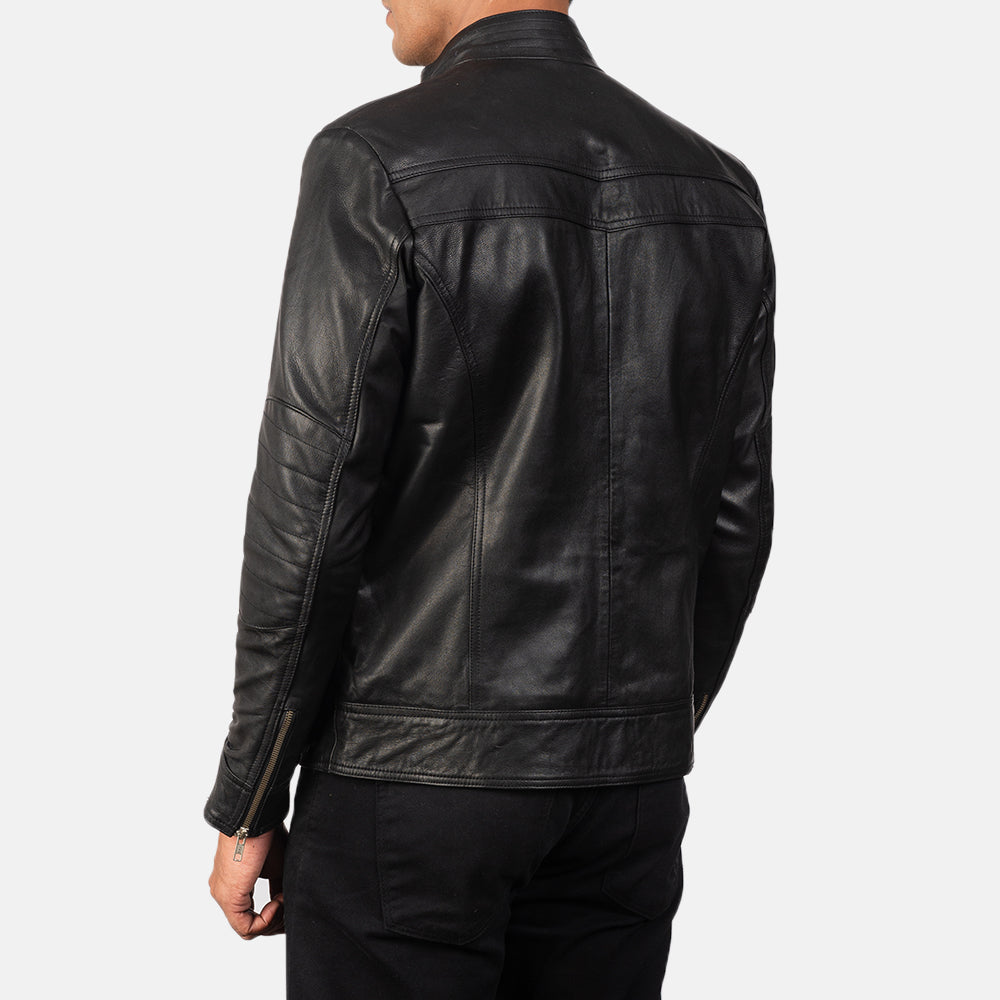 Men's Mack Black Leather Biker Jacket
