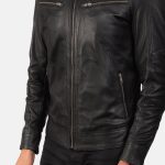 Men's Mack Black Leather Biker Jacket