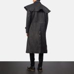 Men's Maverick Black Leather Duster Coat