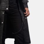 Men's Maverick Black Leather Duster Coat