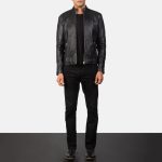 Men's Adornica Black Leather Biker Jacket