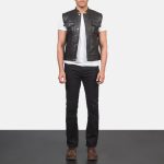 Men's Atlas Moto Brown Leather Vest