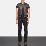 Men's Atlas Moto Distressed Brown Leather Vest
