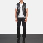 Men's Auden Black Leather Vest