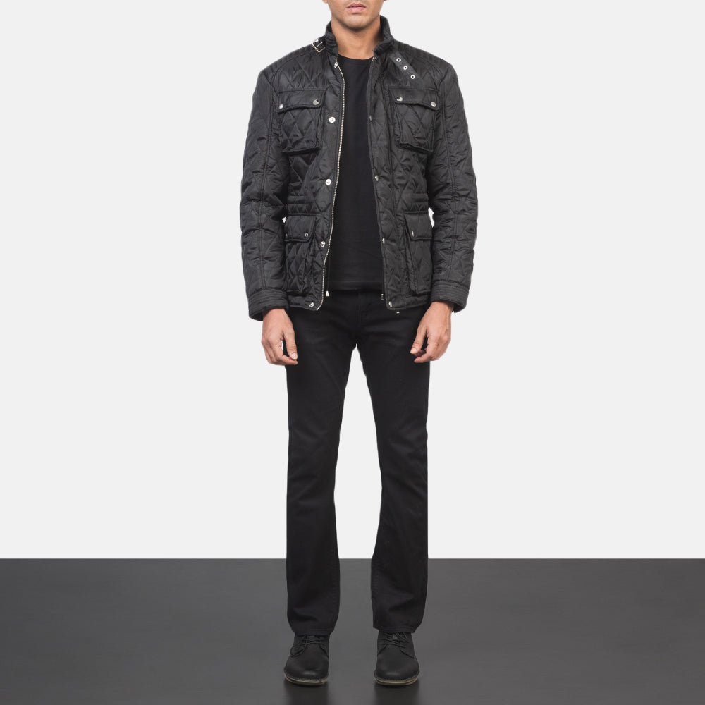Men's Barry Quilted Black Windbreaker Jacket