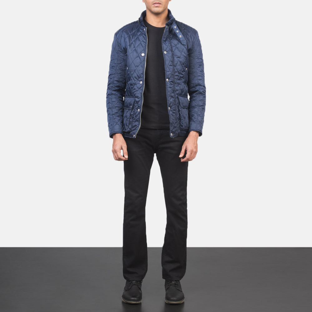 Men's Barry Quilted Blue Windbreaker Jacket