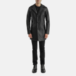 Men's Brawnton Black Leather Coat