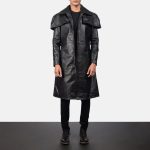 Men's Classic Black Leather Coat