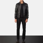 Men's Coffmen Black A2 Leather Bomber Jacket