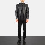 Men's Damian Black Leather Biker Jacket