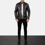 Men's Dean Black Leather Biker Jacket
