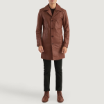 Men's Don Long Brown Leather Coat