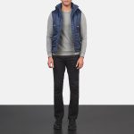 Men's Fuston Blue Hooded Puffer Vest