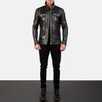 Men's Hudson Black Leather Biker Jacket