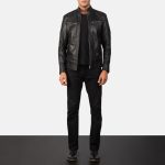 Men's Mack Black Leather Biker Jacket