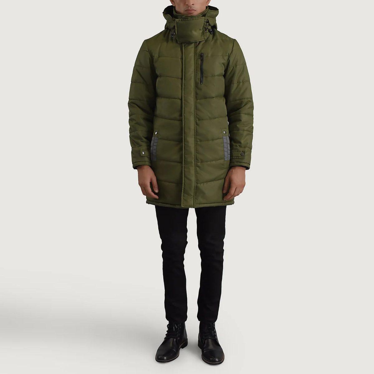 Men's Moore Green Hooded Parka Jacket