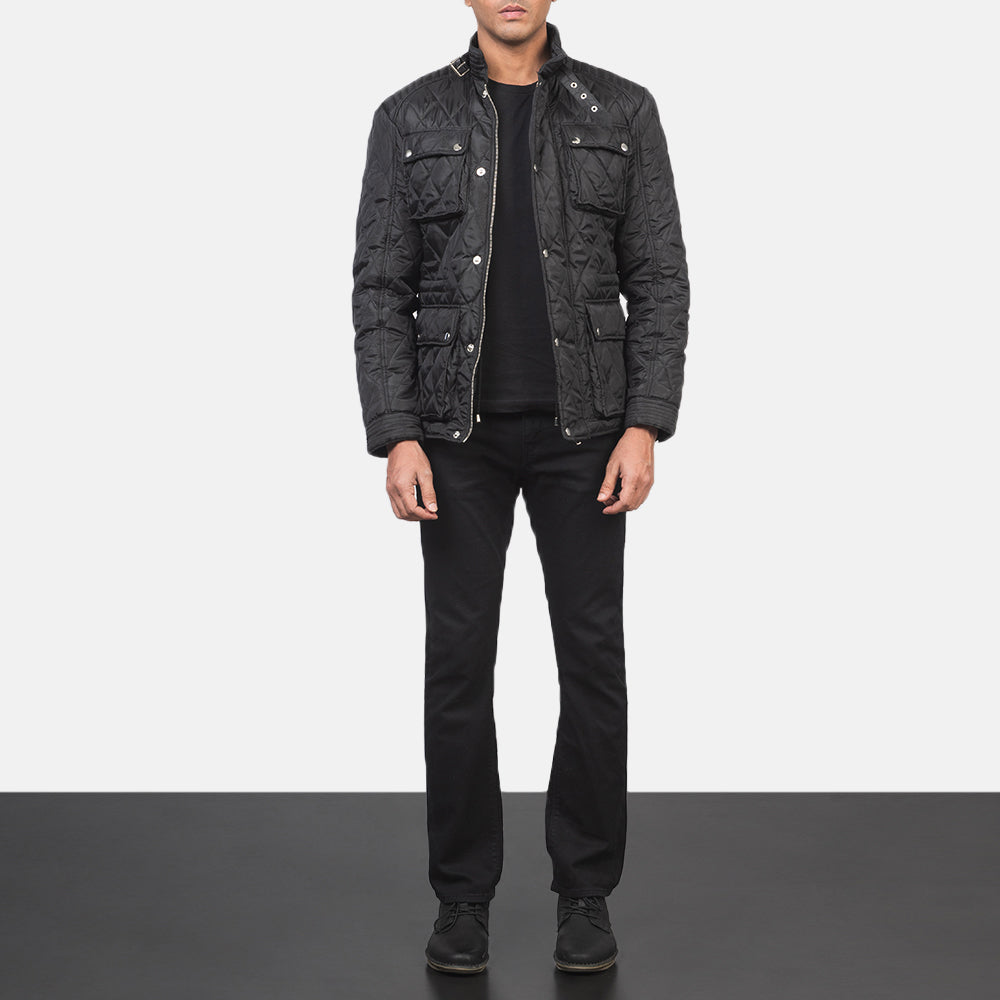 Men's Nelson Quilted Black Windbreaker Jacket