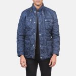 Men's Nelson Quilted Blue Windbreaker Jacket