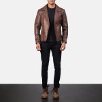 Men's Raiden Brown Leather Biker Jacket
