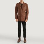 Men's Ray Cutler Brown Leather Blazer Jacket