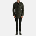 Men's Ray Cutler Green Leather Blazer Jacket