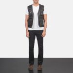 Men's Safari Brown Leather Vest