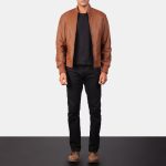 Men's Shane Brown Leather Bomber Jacket