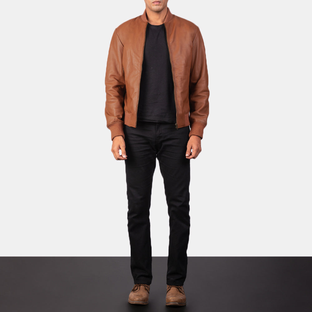 Men's Shane Brown Leather Bomber Jacket