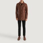 Men's Urban Slate Brown Real Leather Blazer