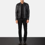 Men's Youngster Black Leather Biker Jacket