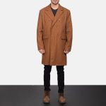 Men's Claud Khaki Wool Double Breasted Coat
