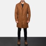 Men's Petrillo Khaki Wool Single Breasted Coat