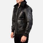 Men's Airin G-1 Black Leather Bomber Jacket