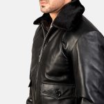 Men's Airin G-1 Black Leather Bomber Jacket