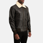 Men's Airin G-1 Brown &Cream Leather Bomber Jacket