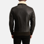 Men's Airin G-1 Brown &Cream Leather Bomber Jacket
