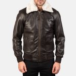 Men's Airin G-1 Brown Leather Bomber Jacket